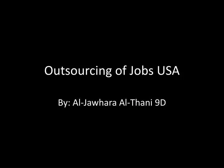 outsourcing of jobs usa