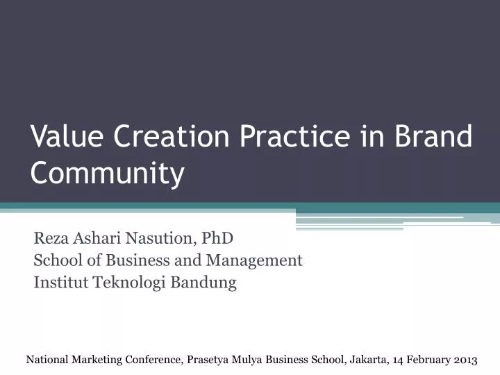 value creation practice in brand community