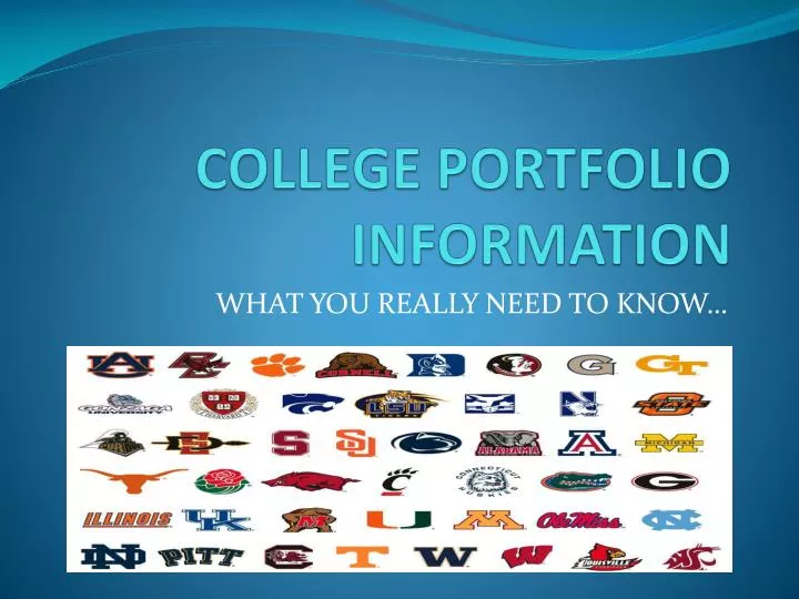 college portfolio information