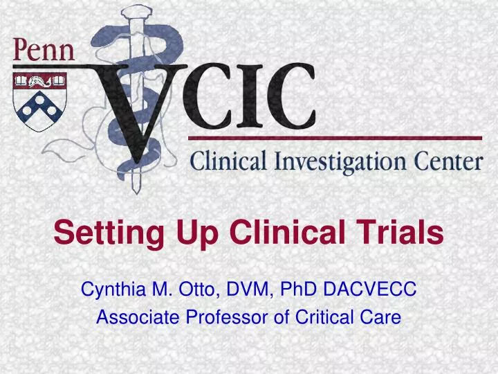 setting up clinical trials