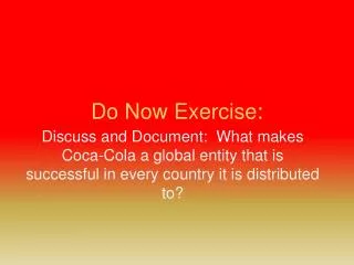 Do Now Exercise: