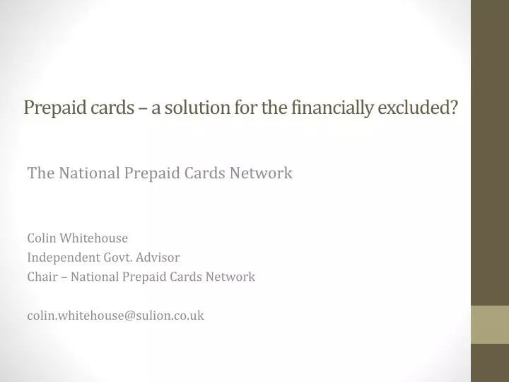 prepaid cards a solution for the financially excluded