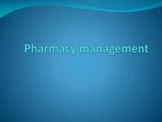 Pharmacy management