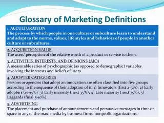 Glossary of Marketing Definitions