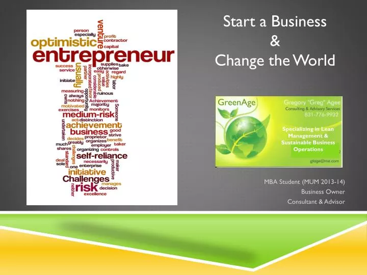 s tart a business change the world