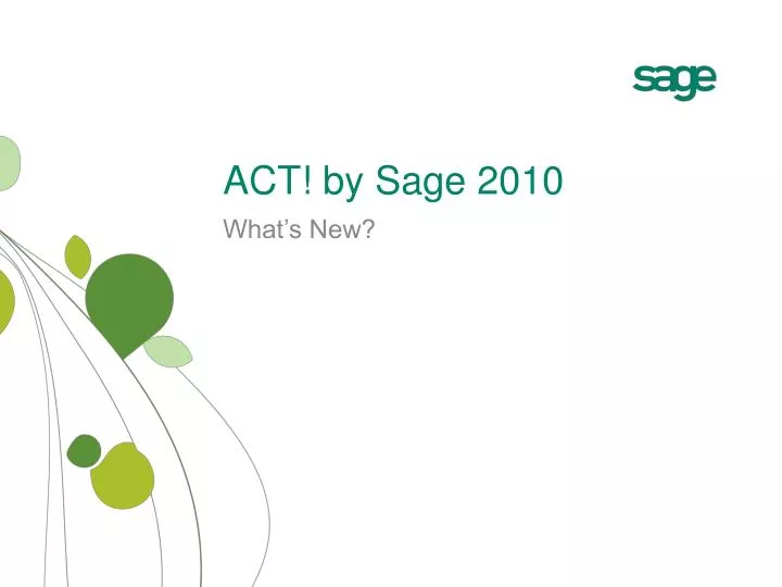 act by sage 2010