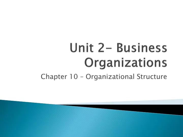 unit 2 business organizations