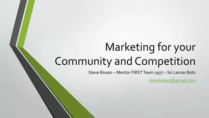 marketing for your community and competition
