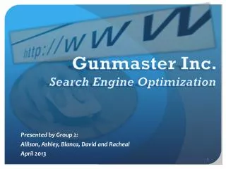 Gunmaster Inc. Search Engine Optimization