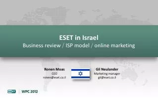 ESET in Israel Business review / ISP model / online marketing