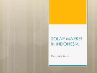 SOLAR MARKET in INDONESIA