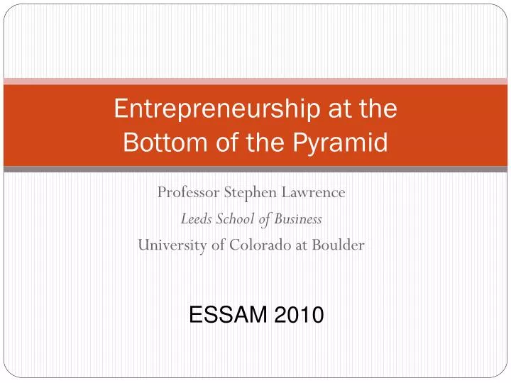 entrepreneurship at the bottom of the pyramid