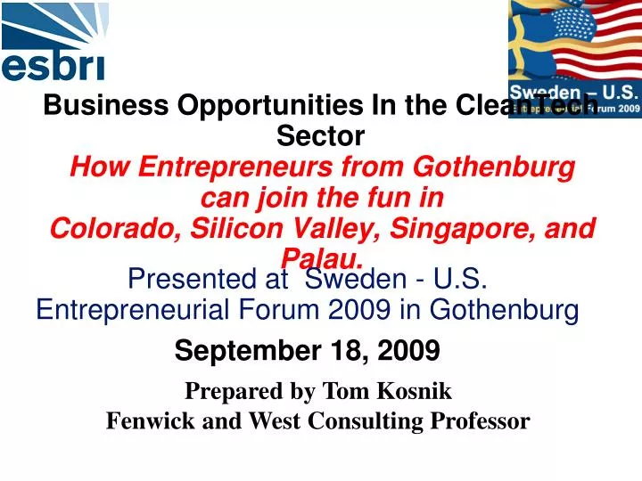 presented at sweden u s entrepreneurial forum 2009 in gothenburg september 18 2009
