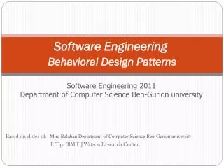 Software Engineering Behavioral Design Patterns