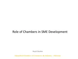 Role of Chambers in SME Development