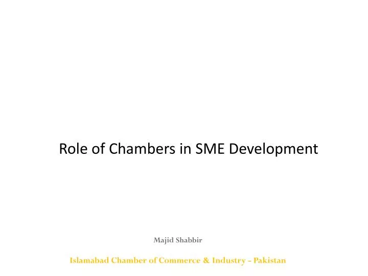 role of chambers in sme development