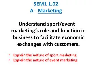 SEM1 1.02 A - Marketing