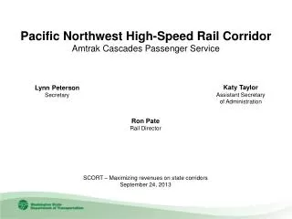 Pacific Northwest High-Speed Rail Corridor Amtrak Cascades Passenger Service