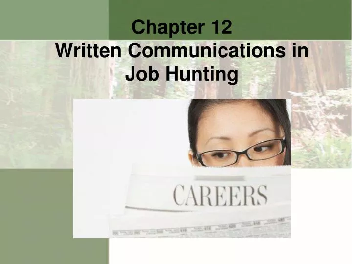 chapter 12 written communications in job hunting