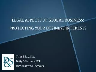 Legal Aspects of Global Business: Protecting your business interests
