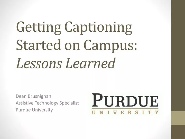 getting captioning started on campus lessons learned
