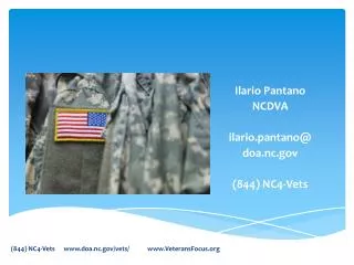 Ilario Pantano NCDVA i lario.pantano @ doa.nc.gov (844) NC4-Vets