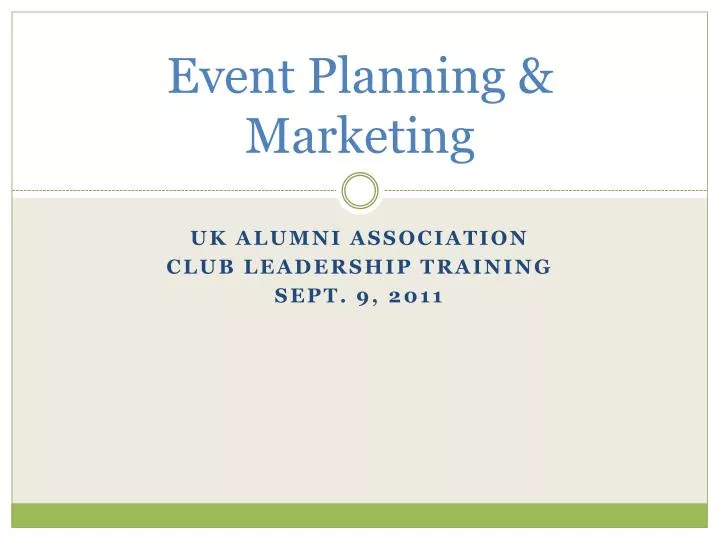 event planning marketing