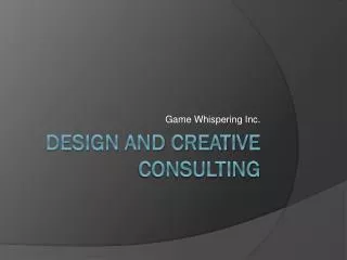design and Creative consulting