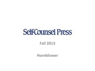Fall 2013 Hornblower