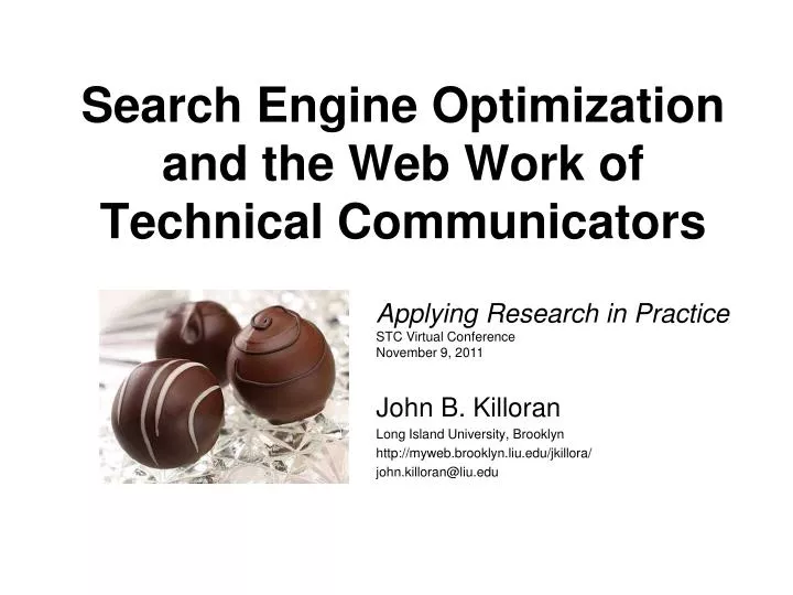 search engine optimization and the web work of technical communicators