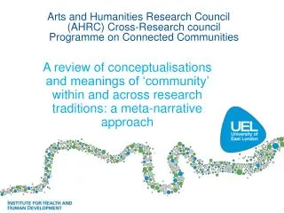 A review of conceptualisations and meanings of ‘community’ within and across research traditions: a meta-narrative appro