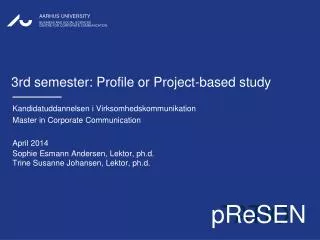 3rd semester: Profile or Project- based study