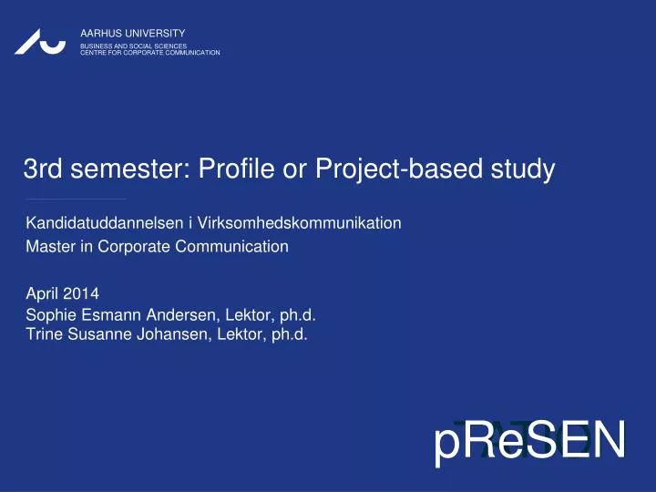3rd semester profile or project based study