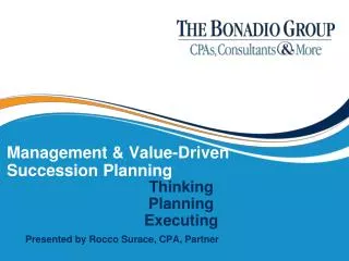 Management &amp; Value-Driven Succession Planning