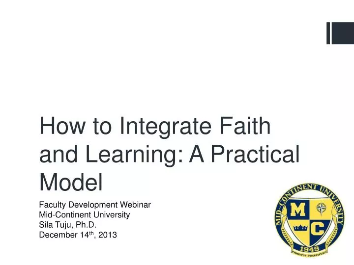 how to integrate faith and learning a practical model