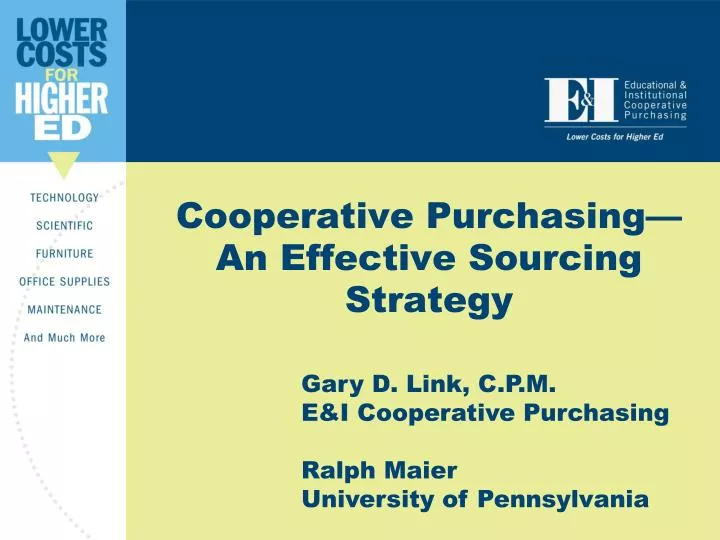 cooperative purchasing an effective sourcing strategy