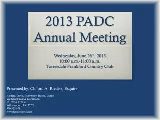 2013 PADC Annual Meeting