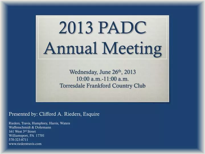 2013 padc annual meeting