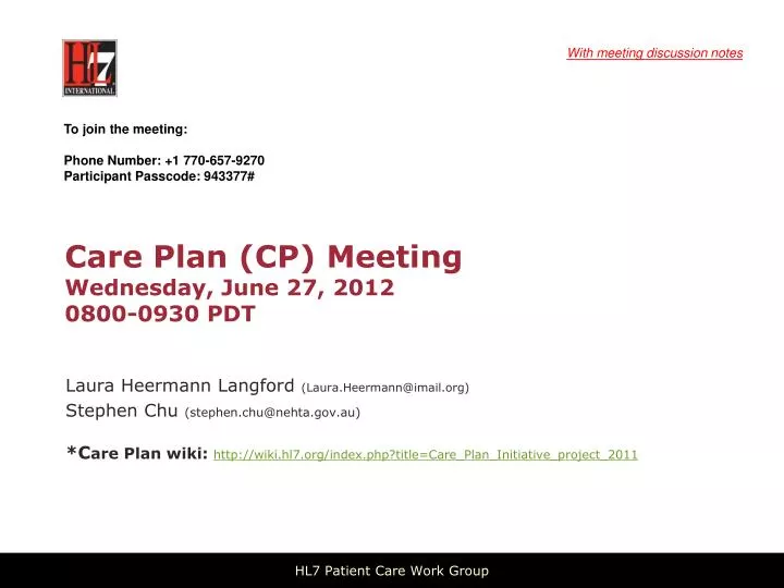 care plan cp meeting wednesday june 27 2012 0800 0930 pdt