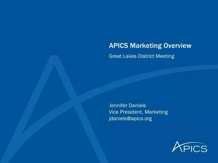 apics marketing overview