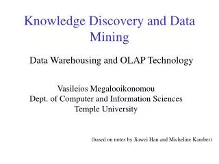 Knowledge Discovery and Data Mining