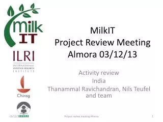 MilkIT Project Review Meeting Almora 03/12/13