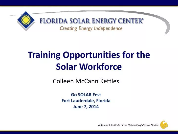 training opportunities for the solar workforce