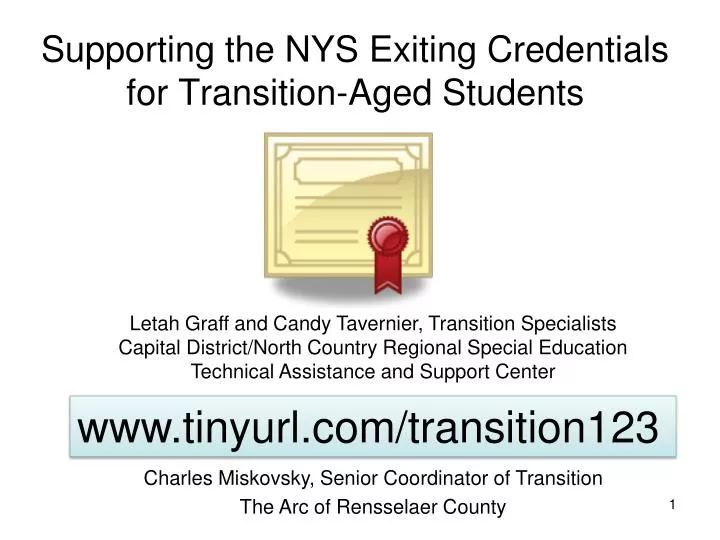 supporting the nys exiting credentials for transition aged students