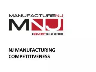 NJ Manufacturing Competitiveness