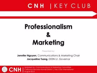 Professionalism &amp; Marketing