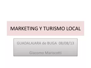 marketing y turismo local