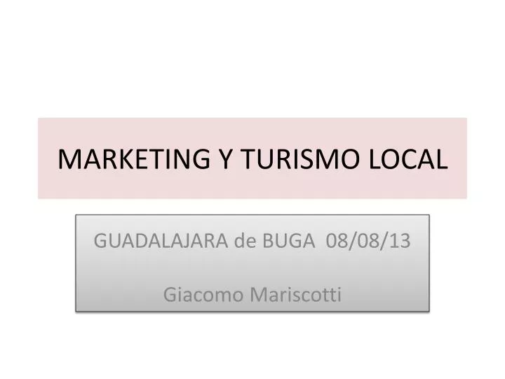 marketing y turismo local