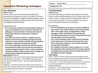 innovative marketing techniques