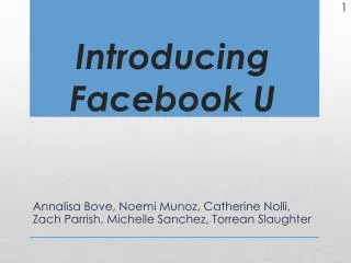 Introducing Facebook U
